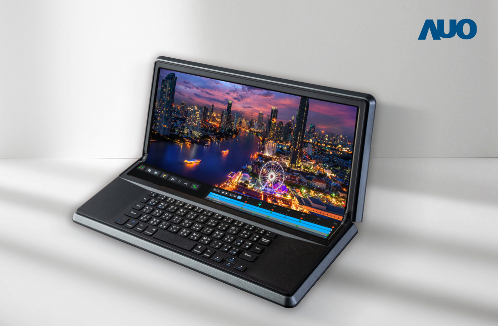 米兰·(milan)14.6吋Micro LED折迭显示屏幕，搭配半径4mm的弯折绞炼，以及高画素、高亮度、高对比度的显示技术特点，即便在大视角下仍保有绝佳色相与亮度