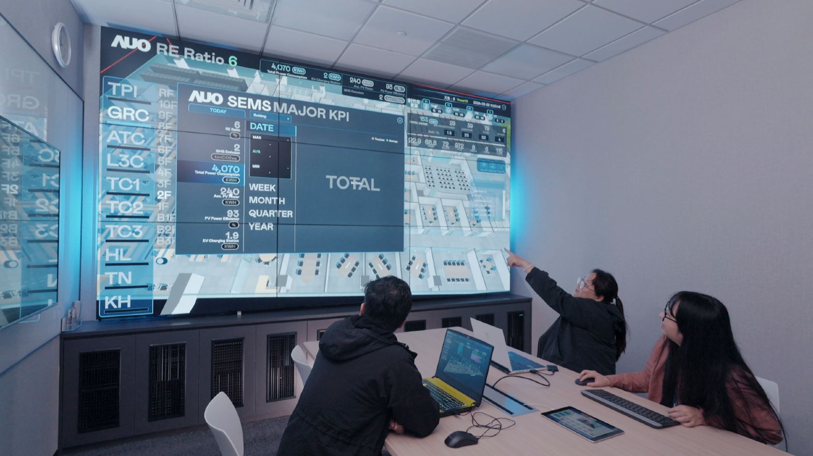 友達宇沛提供的「淨零智慧建築解決方案」，可即時跨區域、跨場域將所有設備運轉、環境監控指標等相關資訊彙整呈現，讓企業精準掌握碳管理，實現淨零碳排的目標。