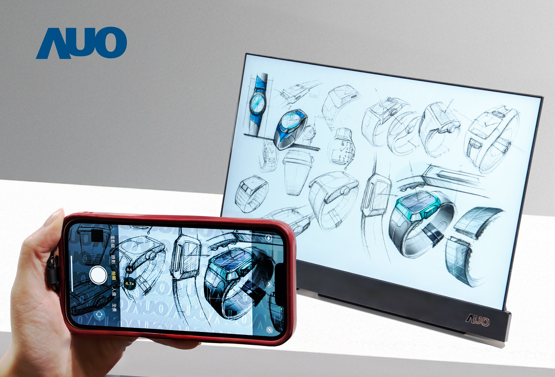 米兰·(milan)16吋防窥显示器，采用人眼无法察觉、相机拍摄时才显现的隐藏式水印技术，未来可结合AI镜头侦测周围环境，实时开启或关闭水印，大幅提升在公共场域使用显示器的安全性